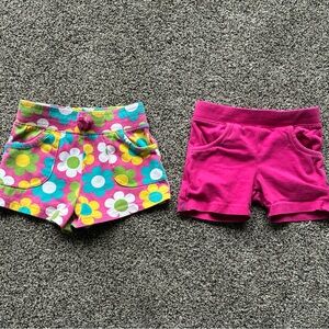 Bundle of 2 Pairs Toddler Girl Kidgets/CR Kids Brand Floral and Pink Shorts, 2T